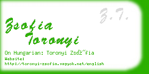 zsofia toronyi business card